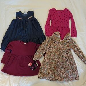 Floral and Heart Patterned Kids Dress Set